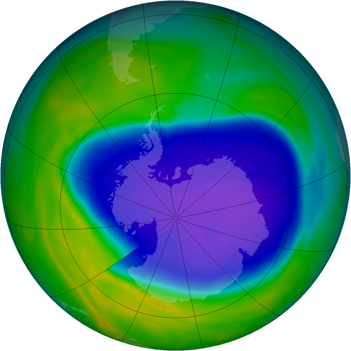 Antarctic ozone map for 28 October 2006